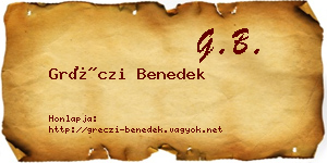 Gréczi Benedek névjegykártya